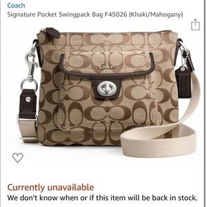 Coach signature swing pack purse